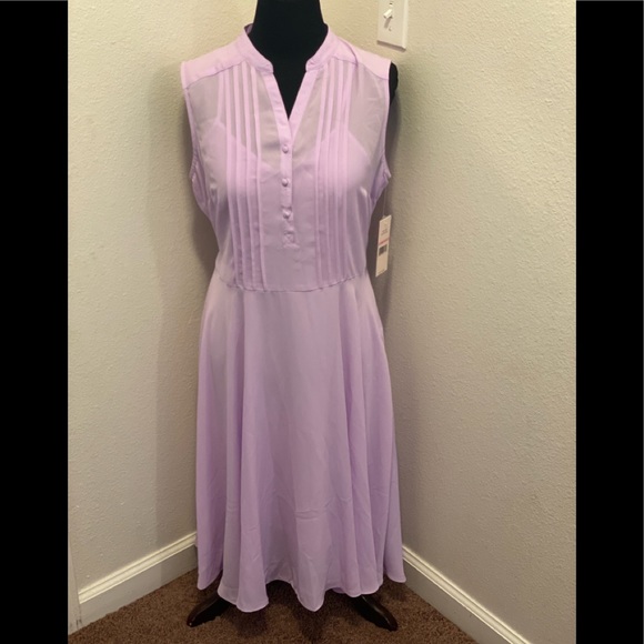 2 FOR $25Nanette Lepore Orchid BloomDress Lavender Pleated Chiffon 8 10 NEW $128 - Picture 8 of 10